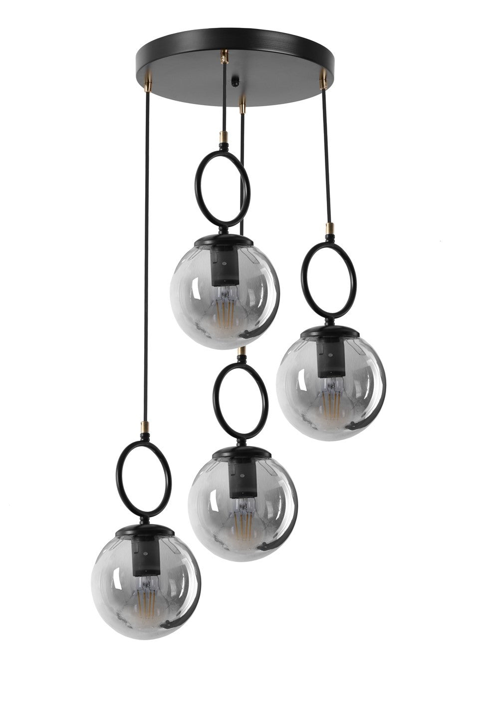 Candeeiro de Teto – 70 cm x 30 cm – Preto – Metal