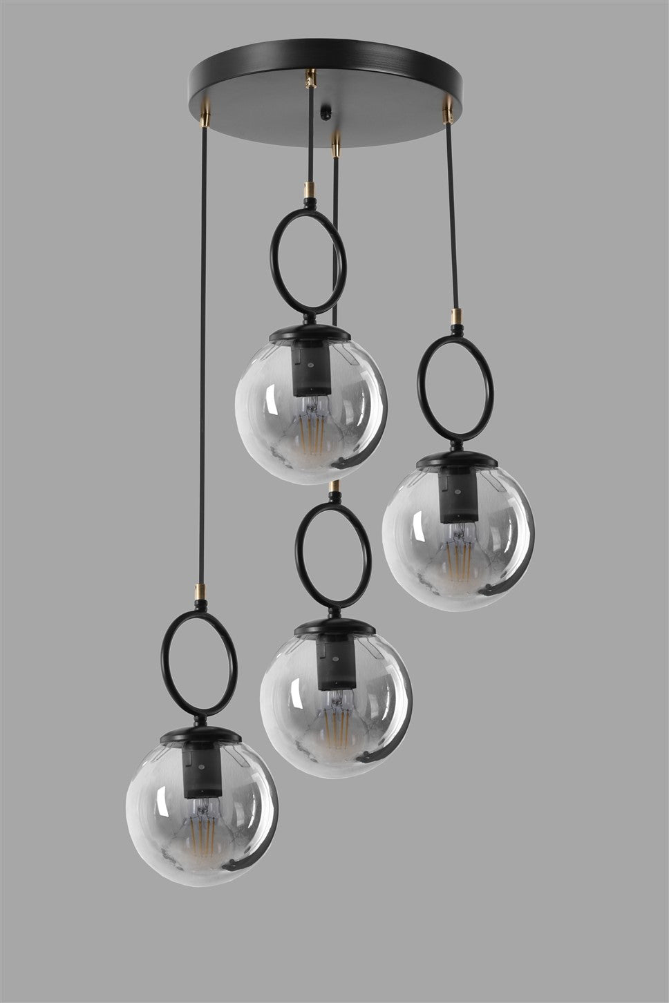 Candeeiro de Teto – 70 cm x 30 cm – Preto – Metal