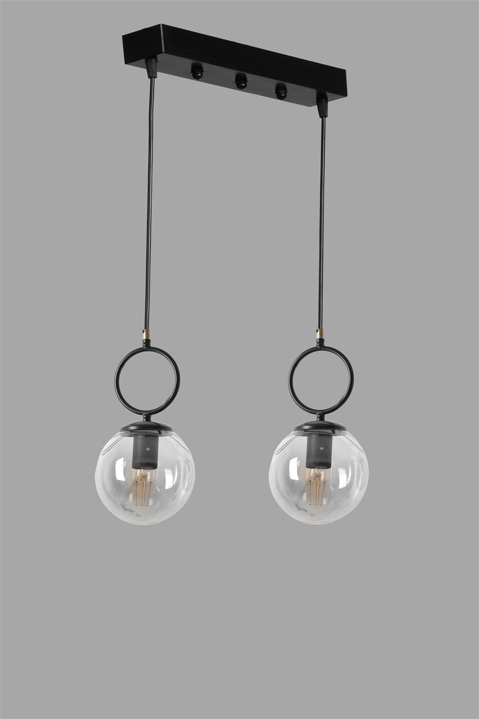 Candeeiro de Teto – 45 cm x 16 cm x 70 cm – Preto – Metal