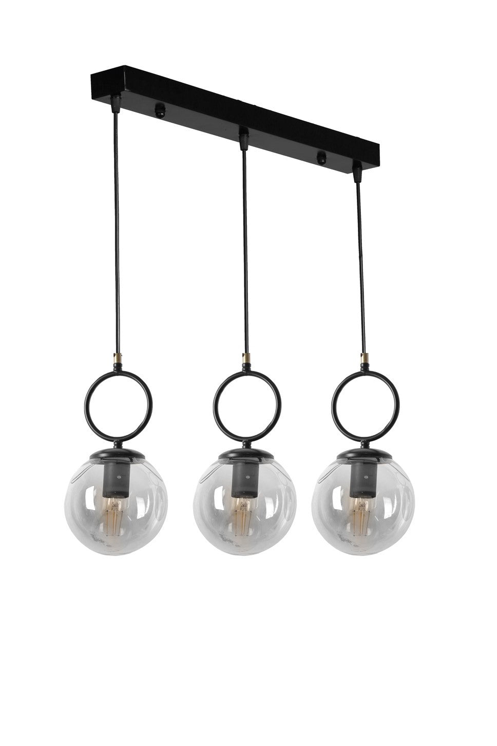 Candeeiro de Teto – 55 cm x 16 cm x 70 cm – Preto – Metal