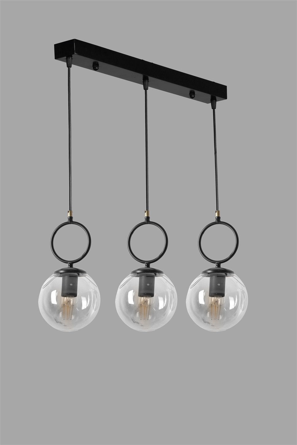 Candeeiro de Teto – 55 cm x 16 cm x 70 cm – Preto – Metal