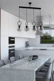 Candeeiro de Teto – 65 cm x 16 cm x 70 cm – Preto – Metal