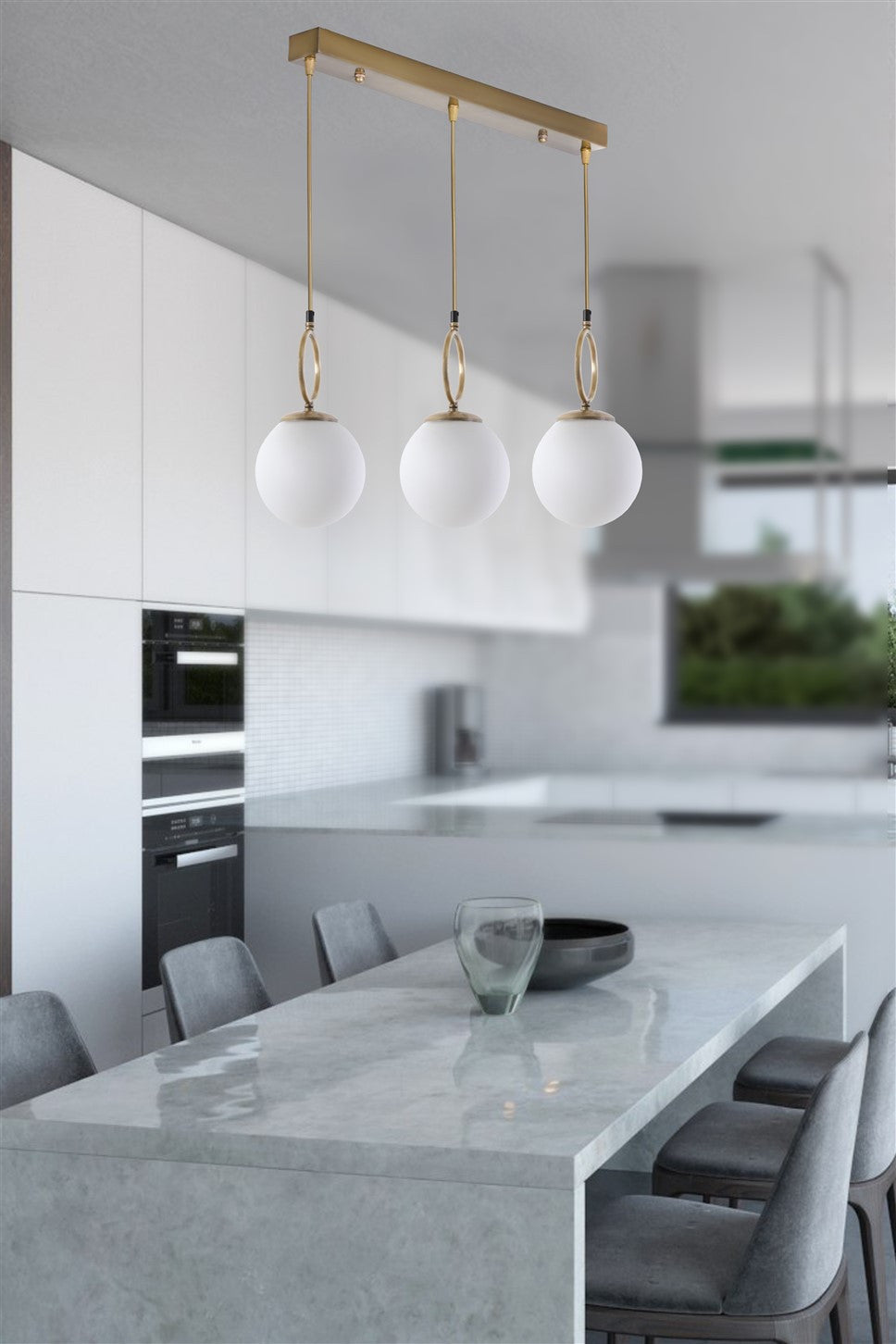 Candeeiro de Teto – 55 cm x 16 cm x 70 cm – Branco – Metal