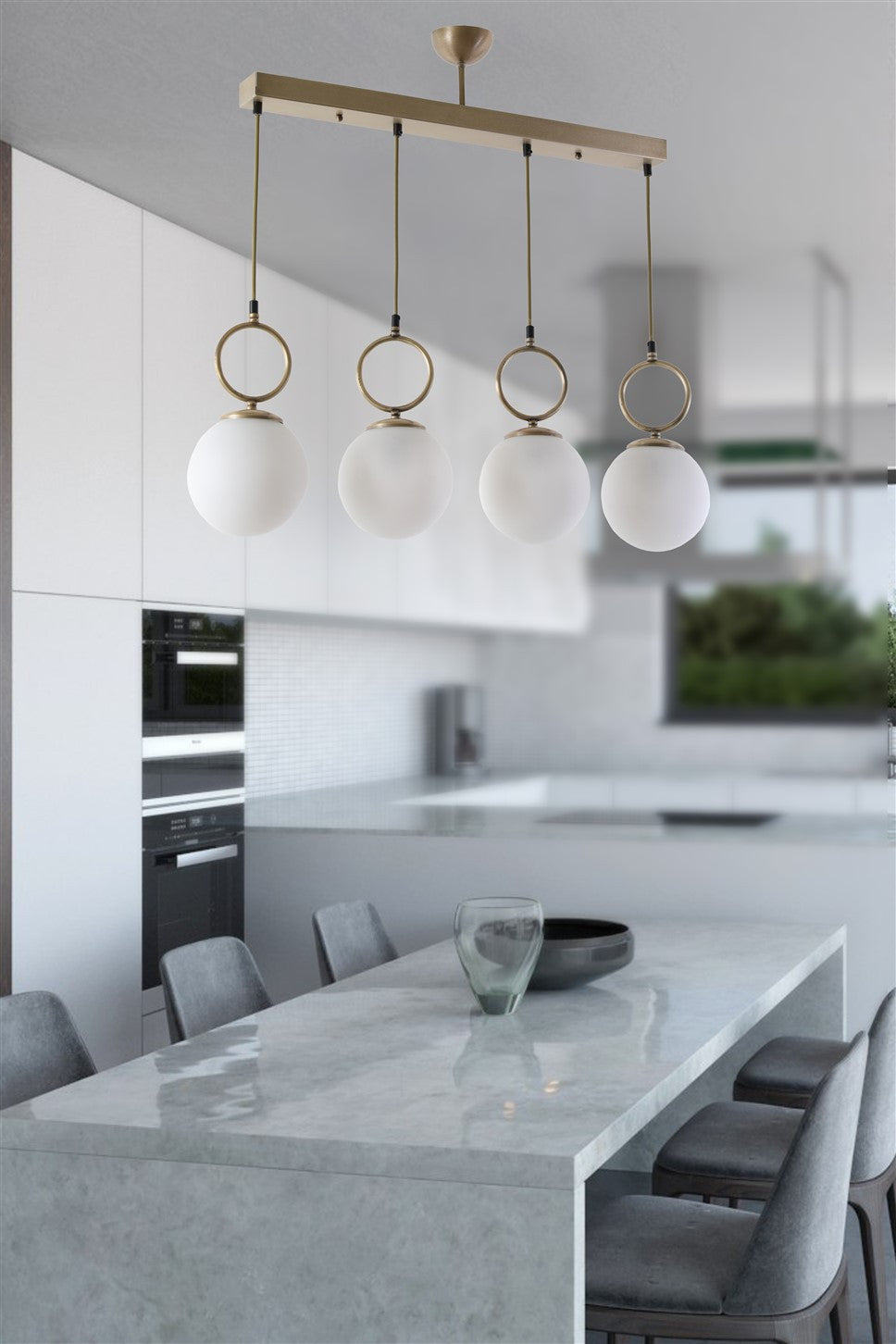 Candeeiro de Teto – 65 cm – Branco – Metal