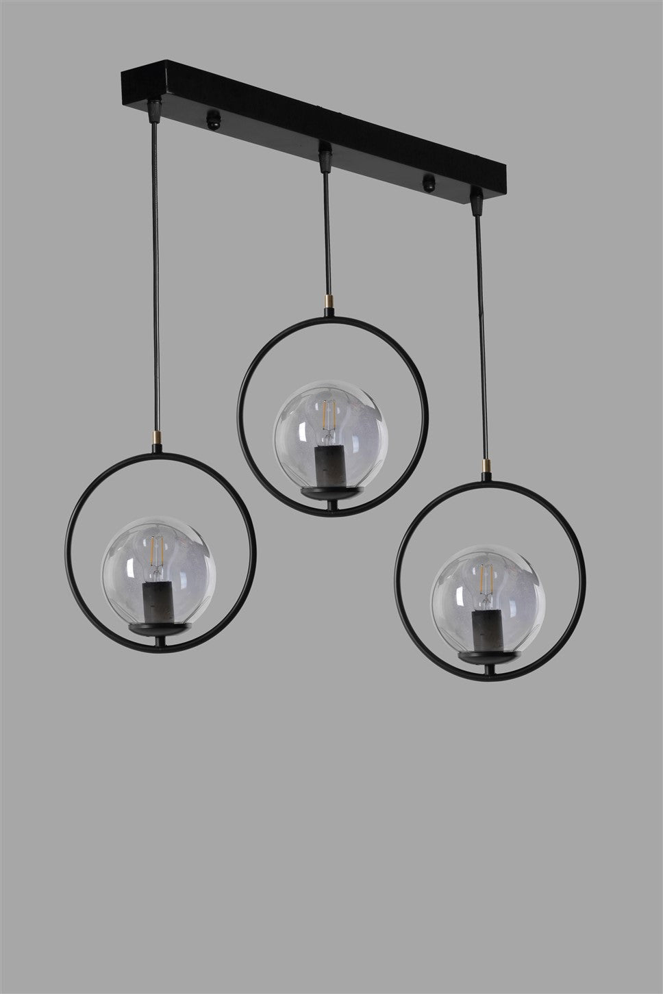 Candeeiro de Teto – 55 cm x 30 cm x 70 cm – Preto – Metal