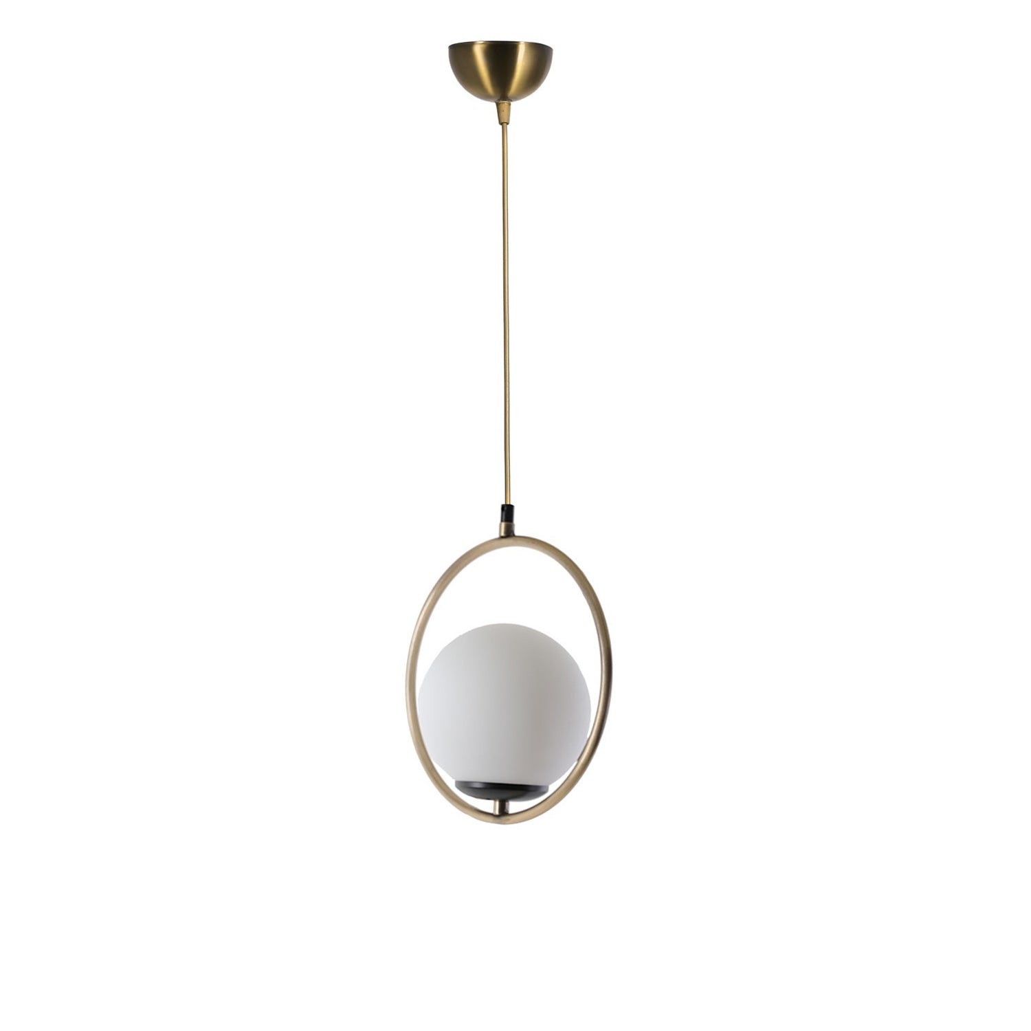 Candeeiro de Teto – 70 cm de altura, 30 cm de diâmetro – branco e cobre – metal