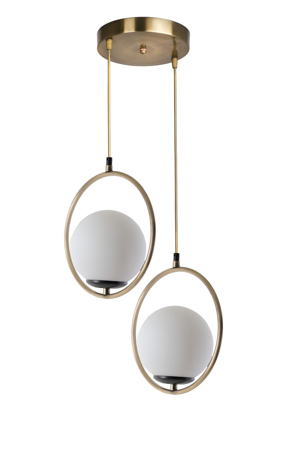 Candeeiro de Teto – 70 cm – Branco e Cobre – Metal