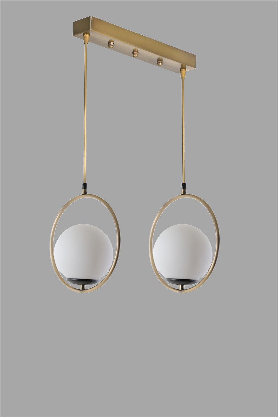 Candeeiro de Teto – 45 cm x 70 cm – Branco e Cobre – Metal