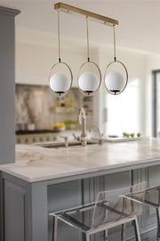 Candeeiro de Teto – 55 cm x 30 cm x 70 cm – Branco e Cobre – Metal