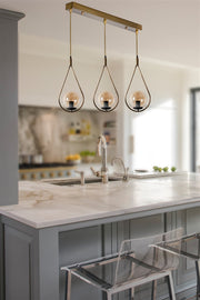 Candeeiro de Teto – 55 cm x 20 cm x 70 cm – Cobre – Metal