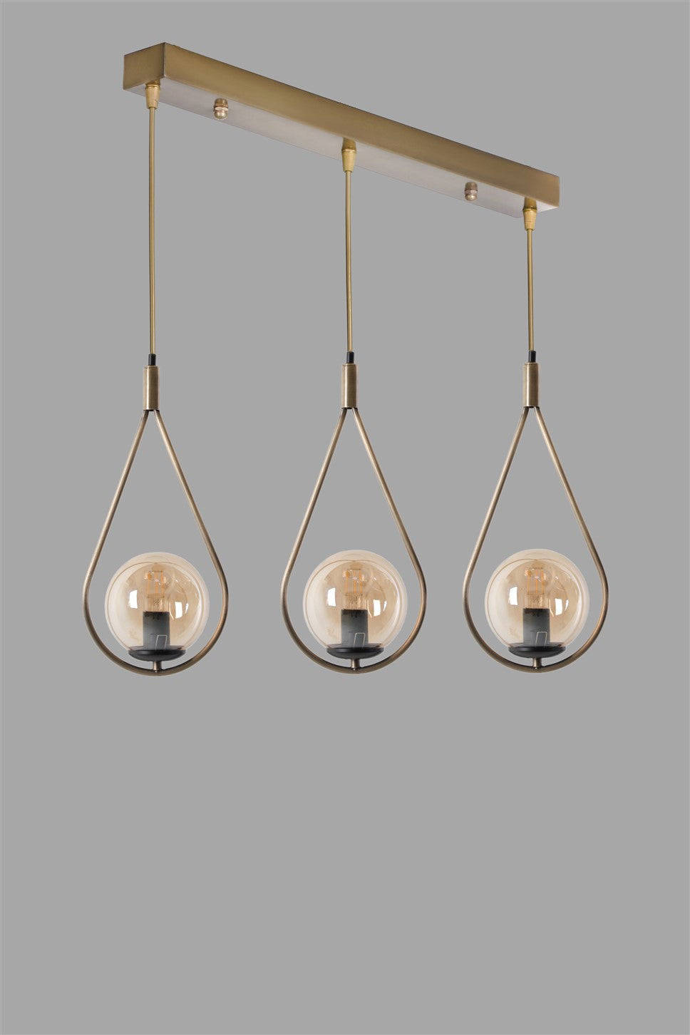 Candeeiro de Teto – 55 cm x 20 cm x 70 cm – Cobre – Metal