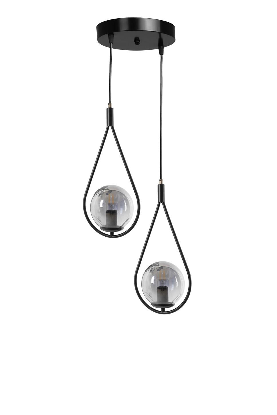 Candeeiro de Teto – 70 cm x 25 cm – Preto – Metal