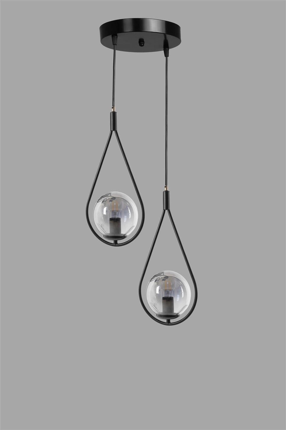 Candeeiro de Teto – 70 cm x 25 cm – Preto – Metal