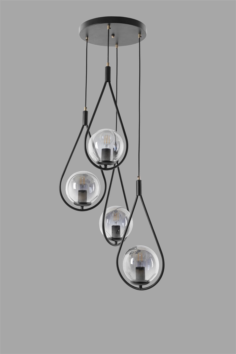 Candeeiro de Teto – 70 cm x 30 cm – Preto – Metal