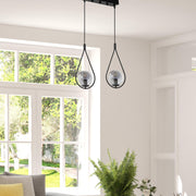 Candeeiro de Teto - 45 cm x 20 cm x 70 cm - Preto - Metal