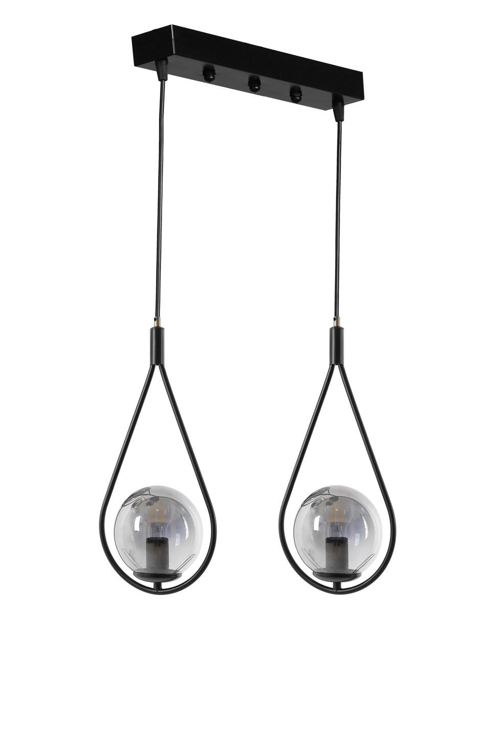 Candeeiro de Teto - 45 cm x 20 cm x 70 cm - Preto - Metal