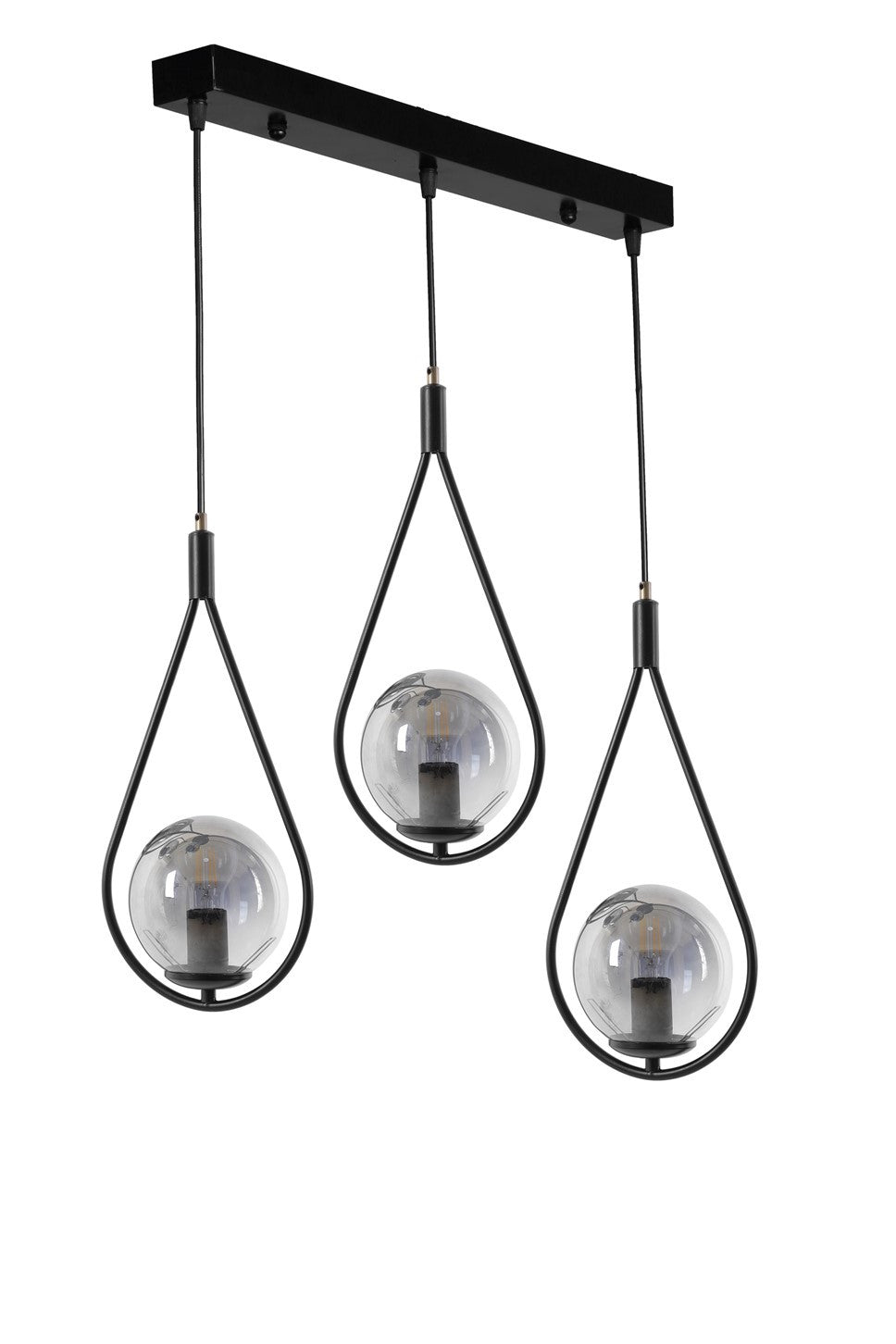 Candeeiro de Teto – 55 cm x 20 cm x 70 cm – Preto – Metal