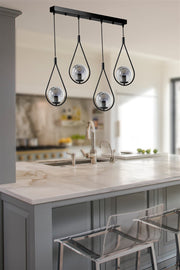 Candeeiro de Teto – 65 cm x 20 cm x 70 cm – Preto – Metal