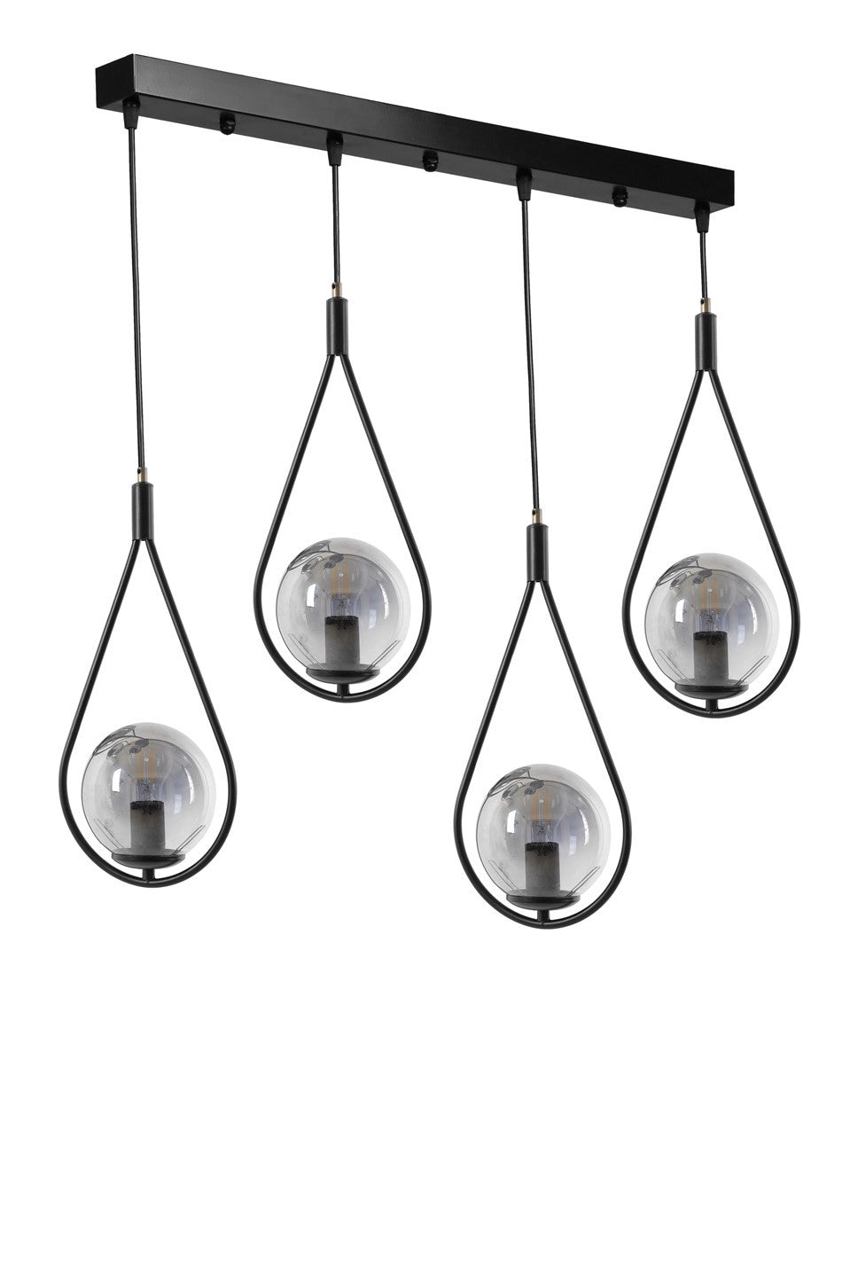 Candeeiro de Teto – 65 cm x 20 cm x 70 cm – Preto – Metal