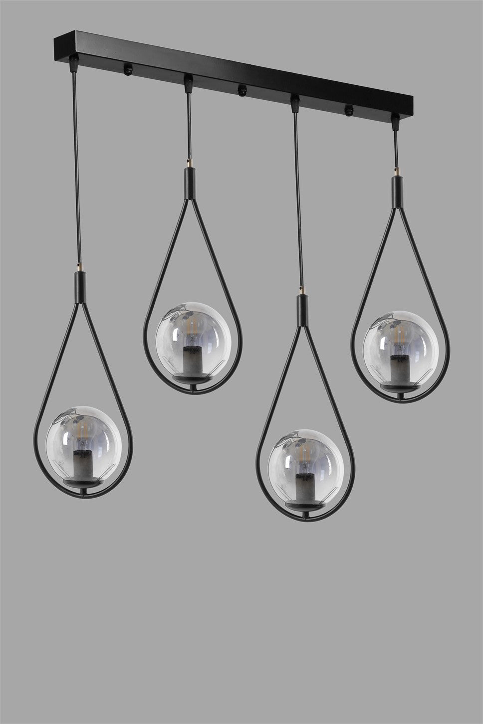 Candeeiro de Teto – 65 cm x 20 cm x 70 cm – Preto – Metal