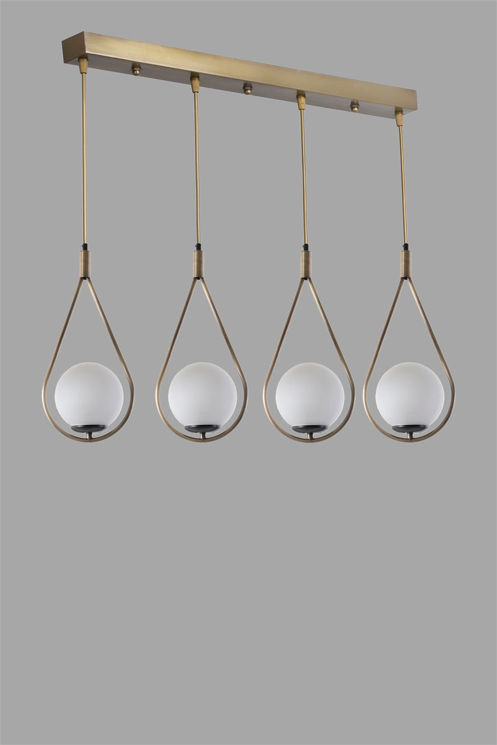 Candeeiro de Teto – 65 cm – Branco e Cobre – Metal