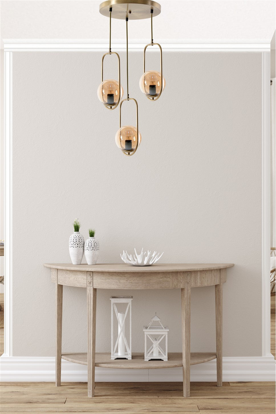 Candeeiro de Teto – 70 cm x 30 cm – Cobre – Metal