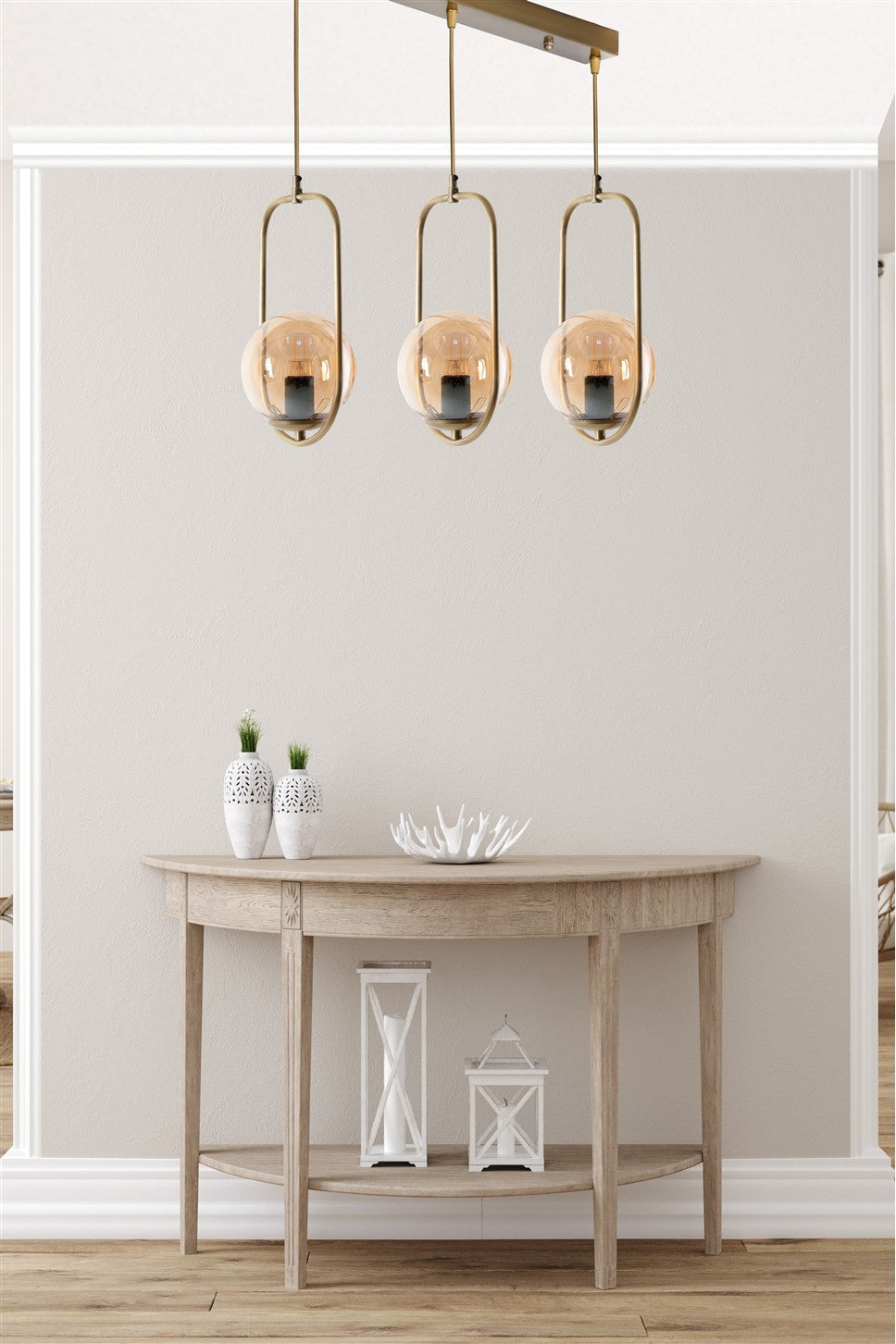 Candeeiro de Teto – 55 cm x 18 cm x 70 cm – Cobre – Metal