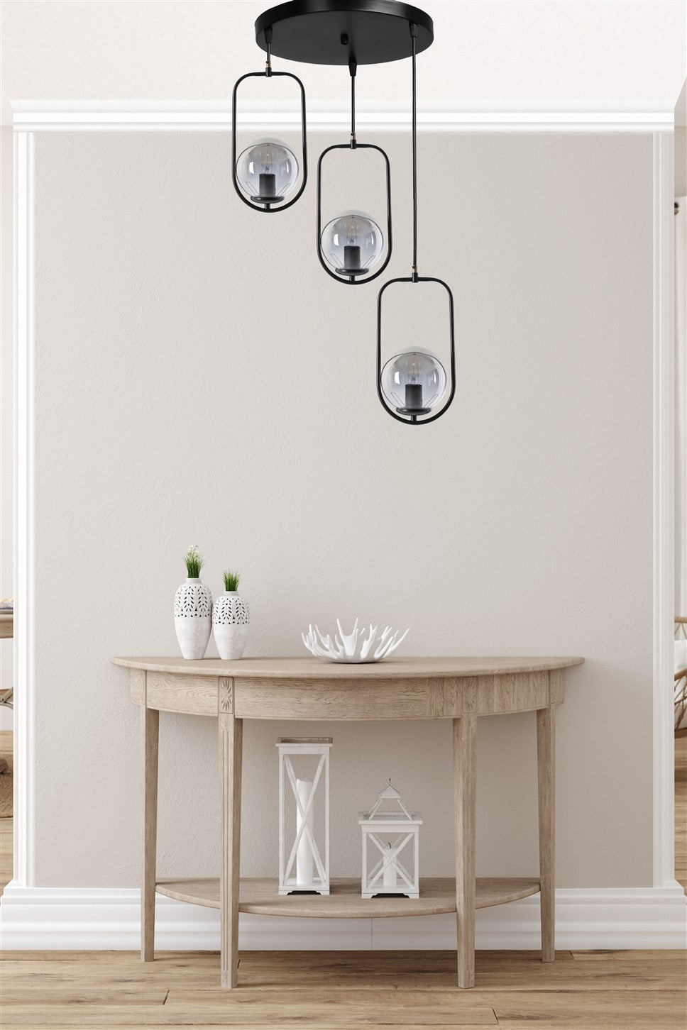 Candeeiro de Teto – 70 cm x 30 cm – Preto – Metal