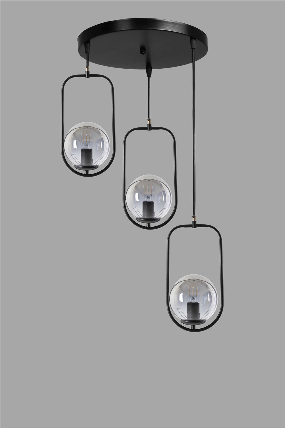 Candeeiro de Teto – 70 cm x 30 cm – Preto – Metal