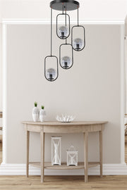 Candeeiro de Teto – 70 cm x 30 cm – Preto – Metal