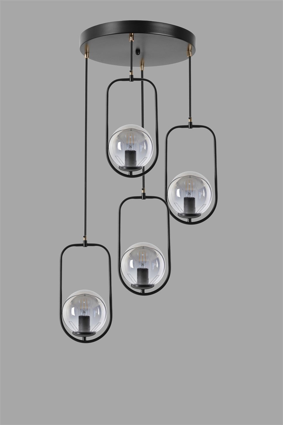 Candeeiro de Teto – 70 cm x 30 cm – Preto – Metal