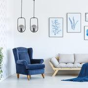 Candeeiro de Teto – 45 cm x 18 cm x 70 cm – Preto – Metal