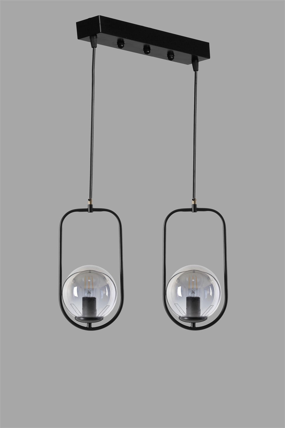 Candeeiro de Teto – 45 cm x 18 cm x 70 cm – Preto – Metal