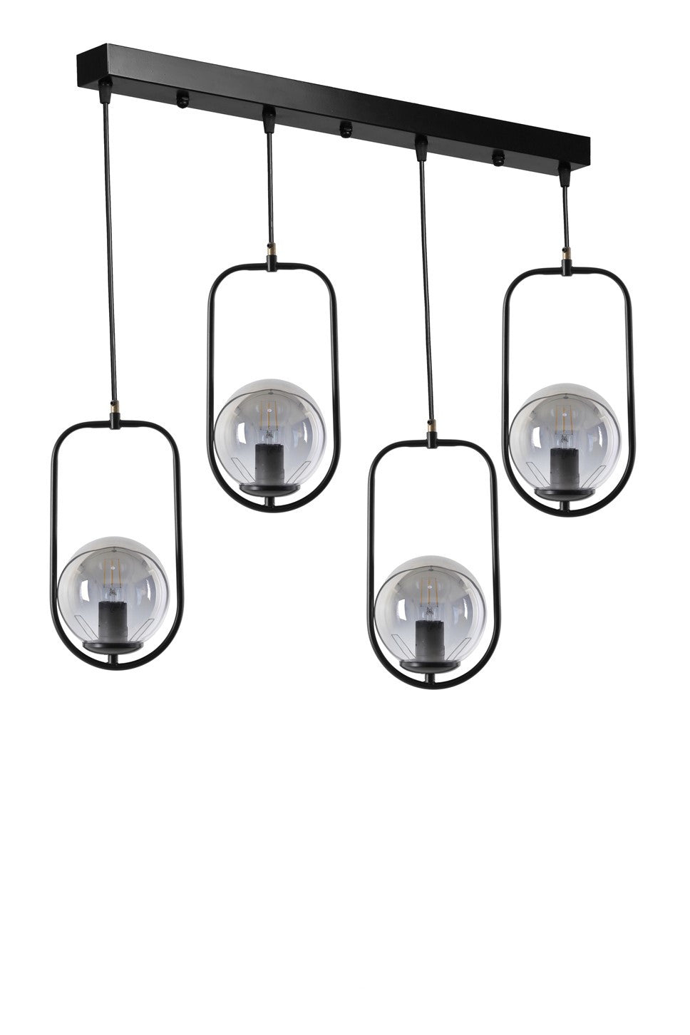 Candeeiro de Teto – 65 cm x 18 cm x 70 cm – Preto – Metal