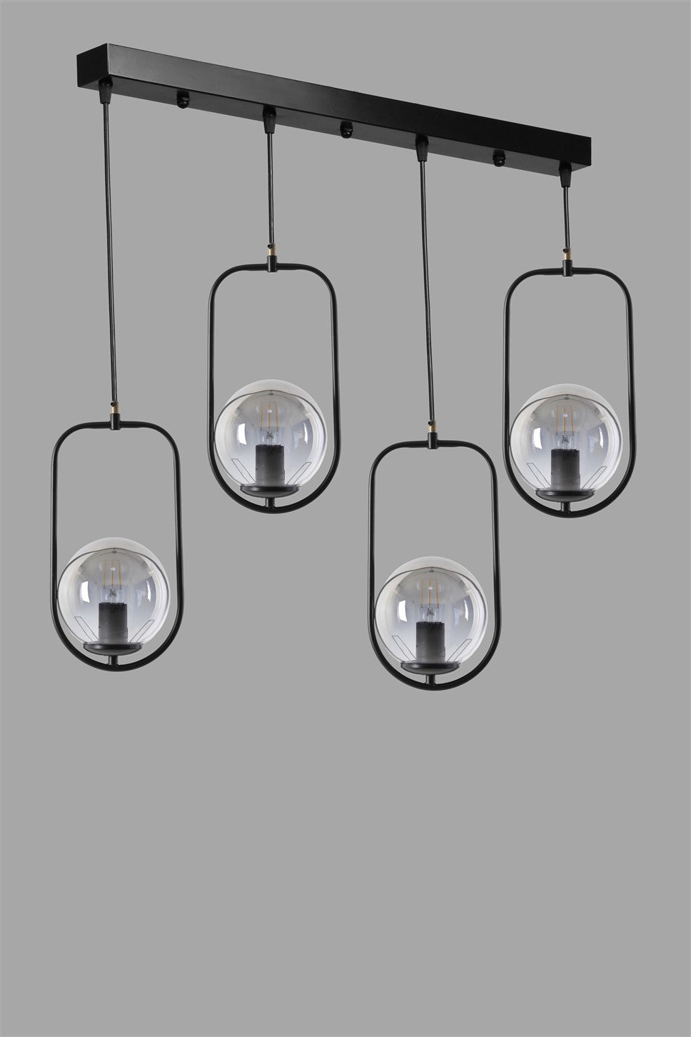 Candeeiro de Teto – 65 cm x 18 cm x 70 cm – Preto – Metal