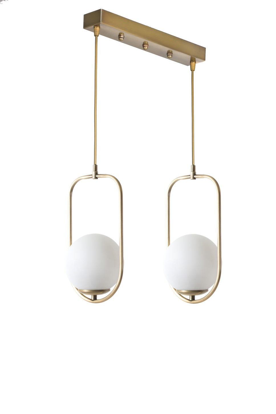 Candeeiro de Teto – 45 cm – Branco e Cobre – Metal