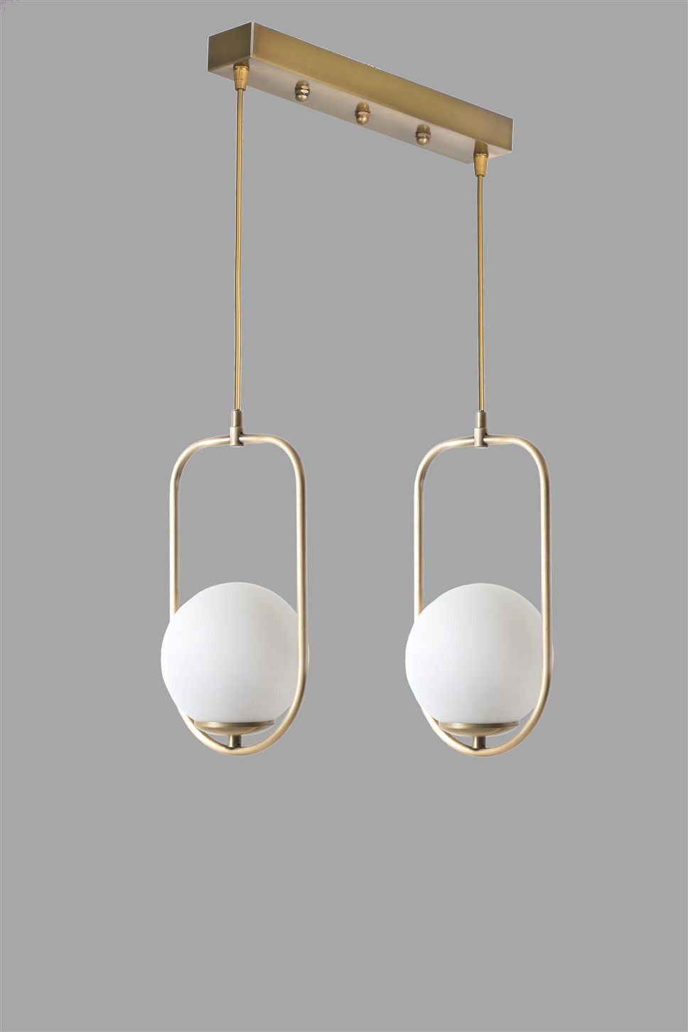 Candeeiro de Teto – 45 cm – Branco e Cobre – Metal