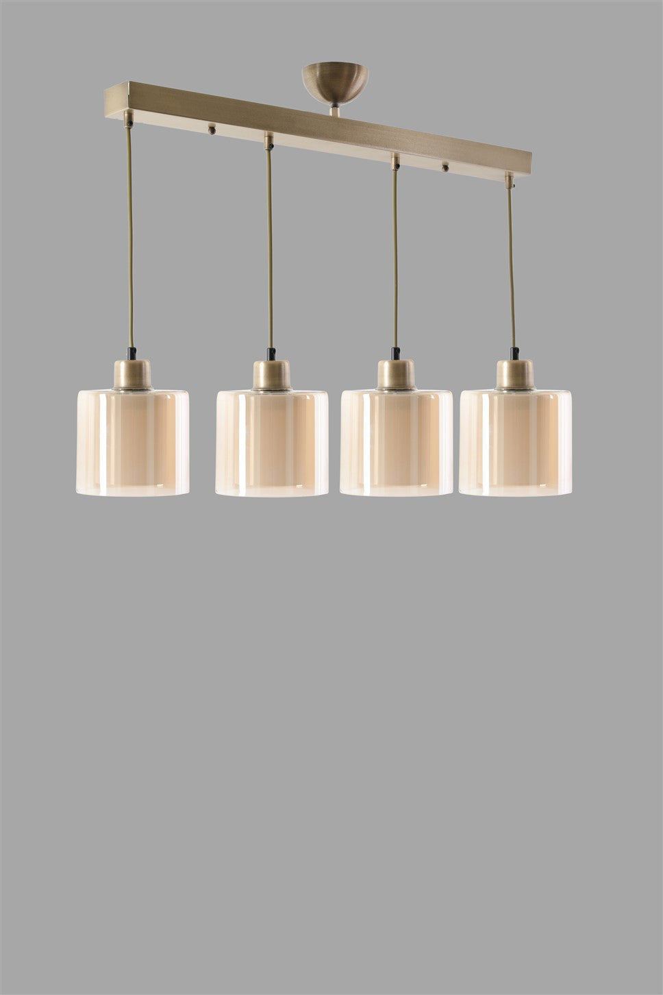 Candeeiro de Teto - 65 cm x 14 cm x 70 cm - Cobre - Metal