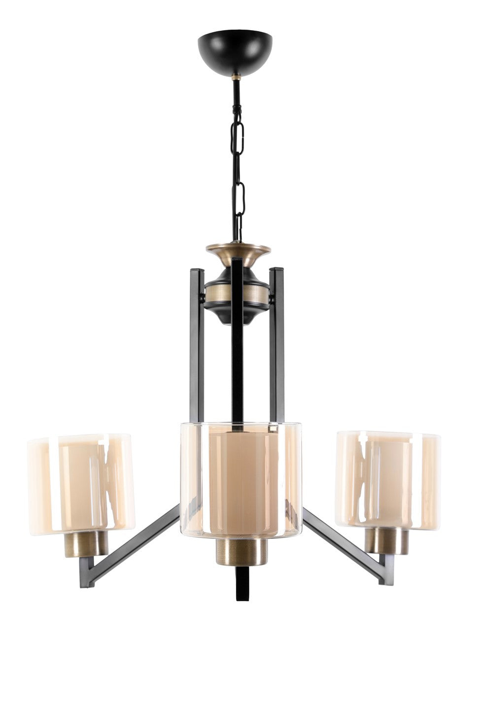 Candeeiro de Teto – 55 cm diâmetro – Preto e Cobre – Metal