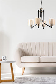 Candeeiro de Teto – 60 cm – Preto e Cobre – Metal