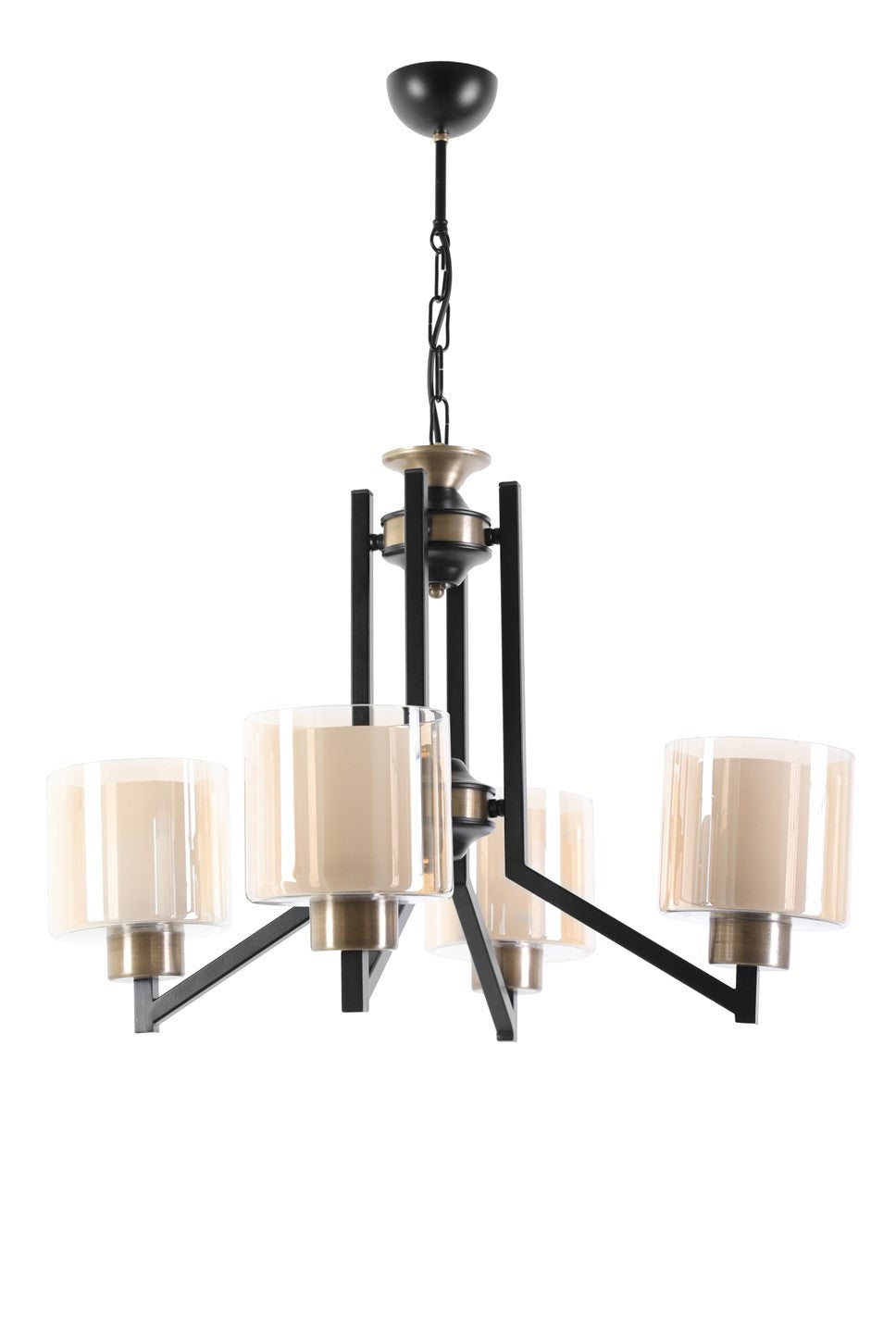 Candeeiro de Teto – 60 cm – Preto e Cobre – Metal