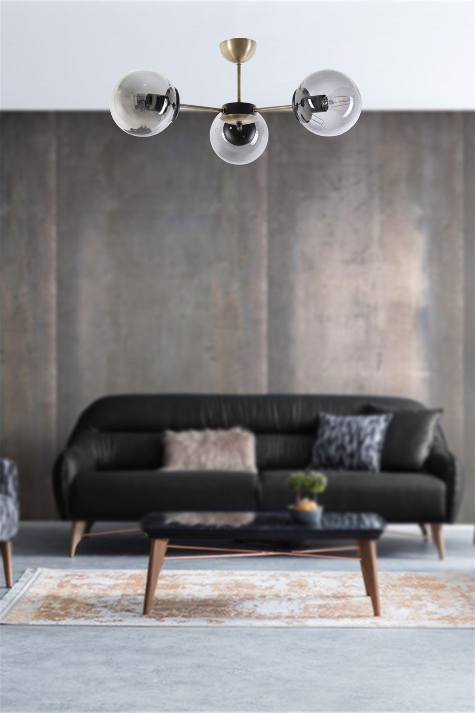 Candeeiro de Teto – 55 cm – Cobre e Fumaça – Metal