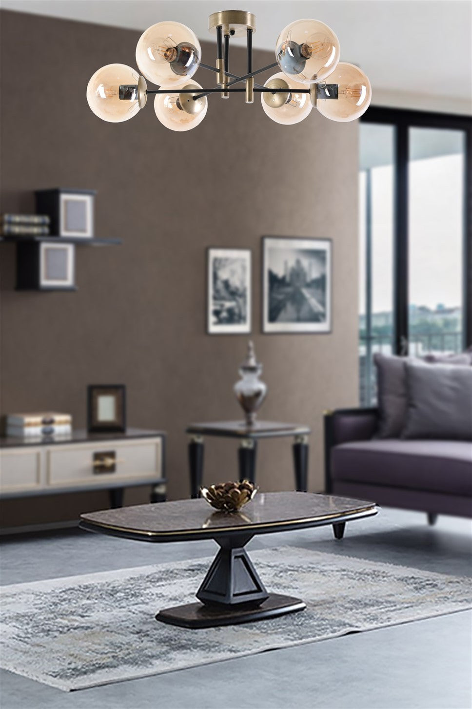 Candeeiro de Teto – 65 cm – 35 cm – Metal