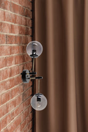 Aplique de Parede – 16 cm diâmetro – Preto e Fumê – Metal