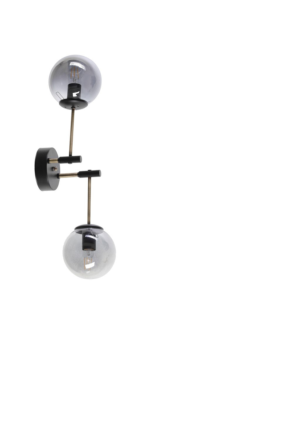 Aplique de Parede – 16 cm diâmetro – Preto e Fumê – Metal