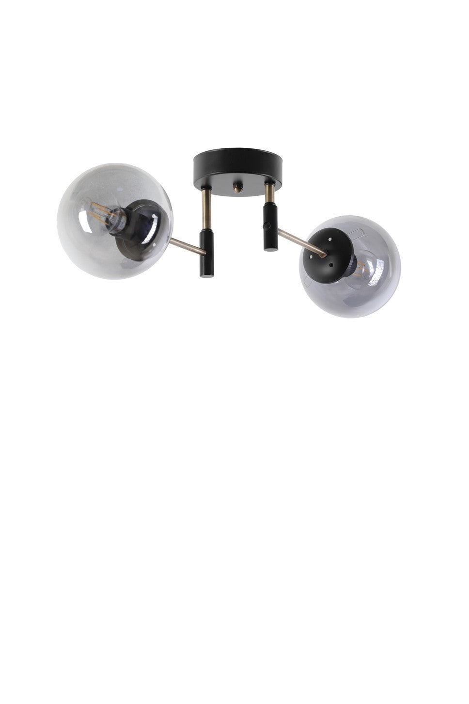 Candeeiro de Teto – 16 cm – Preto, Fumê – Metal