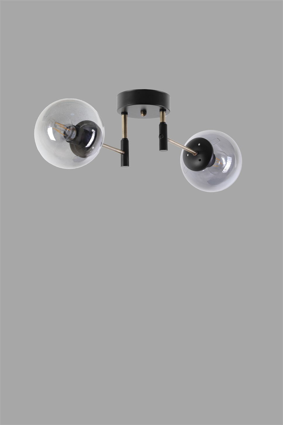 Candeeiro de Teto – 16 cm – Preto, Fumê – Metal