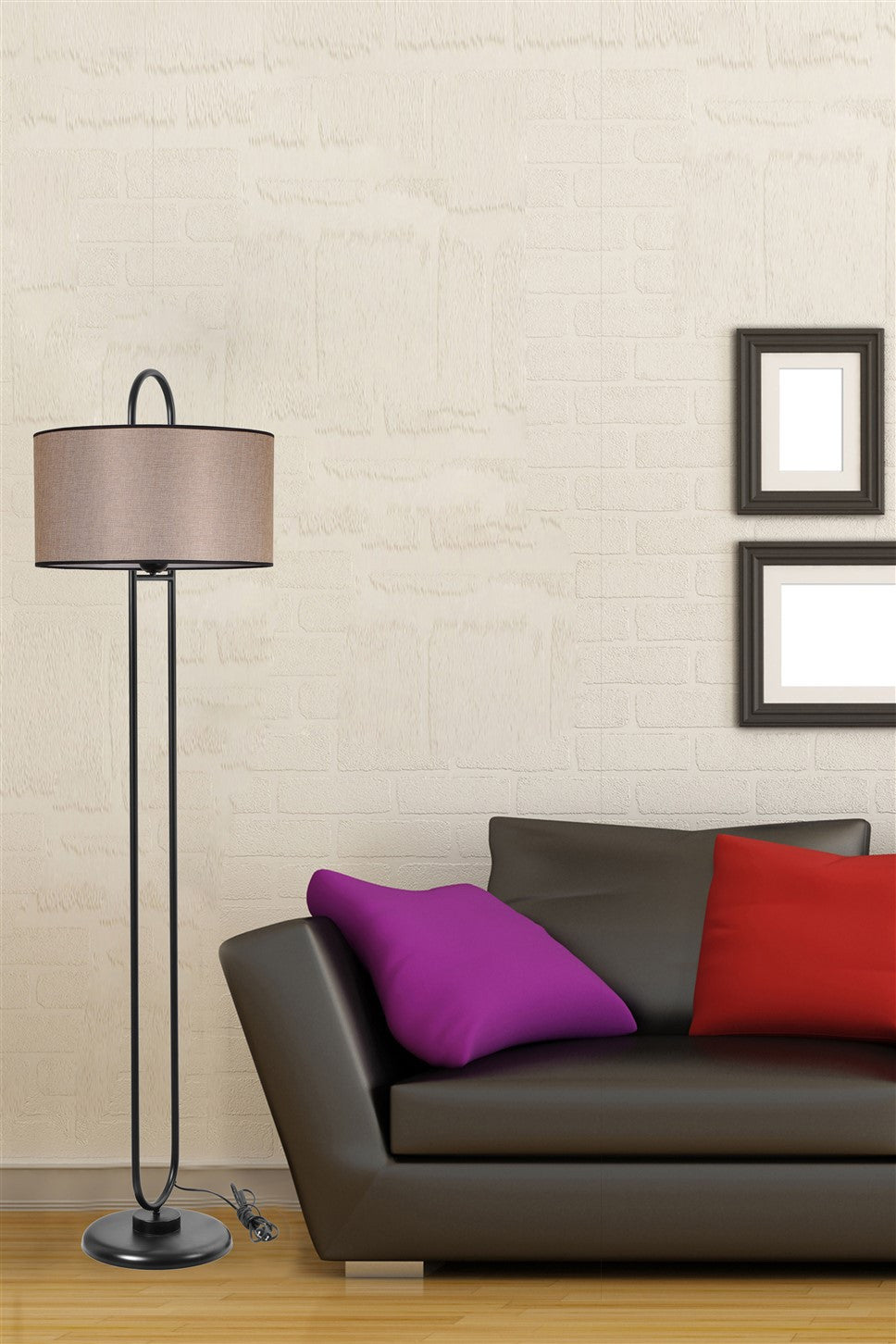 Candeeiro de Pé – 170 cm – Bege, Preto, Bronze – Metal
