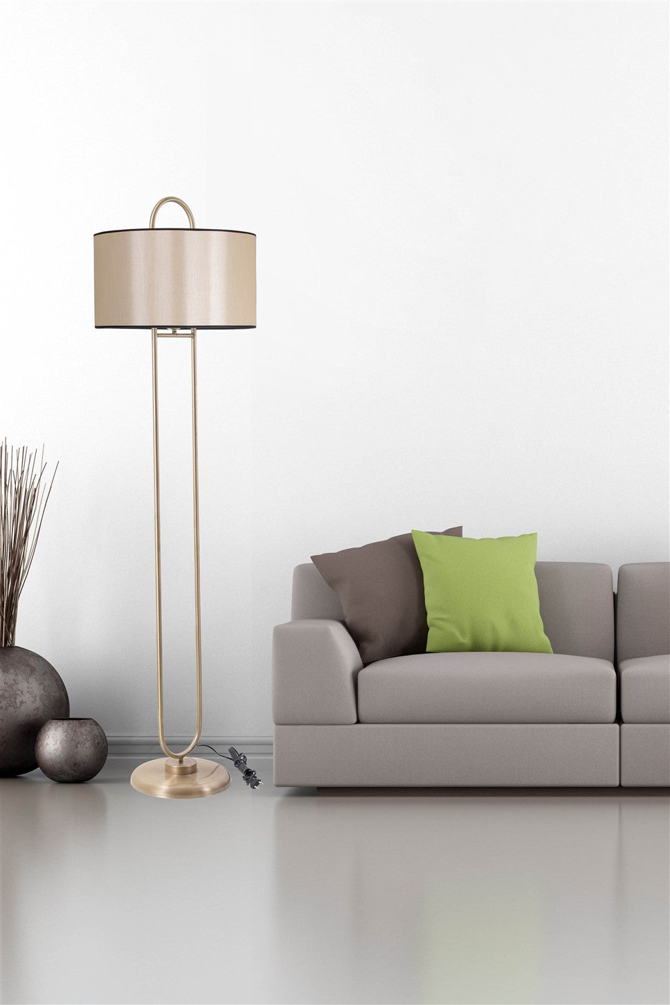 Candeeiro de Pé – 170 cm – Creme – Metal