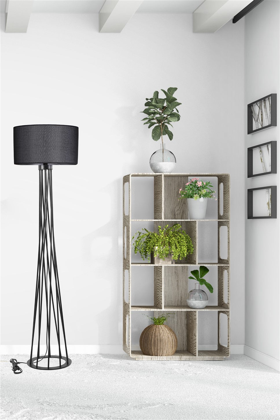 Candeeiro de Pé – 160 cm – Preto – Metal